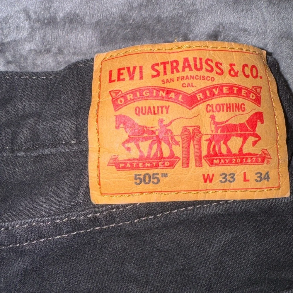 Levis‎ 505 Regular Fit Black Jeans Mens W33 L34 Straight Leg 00505-0260
